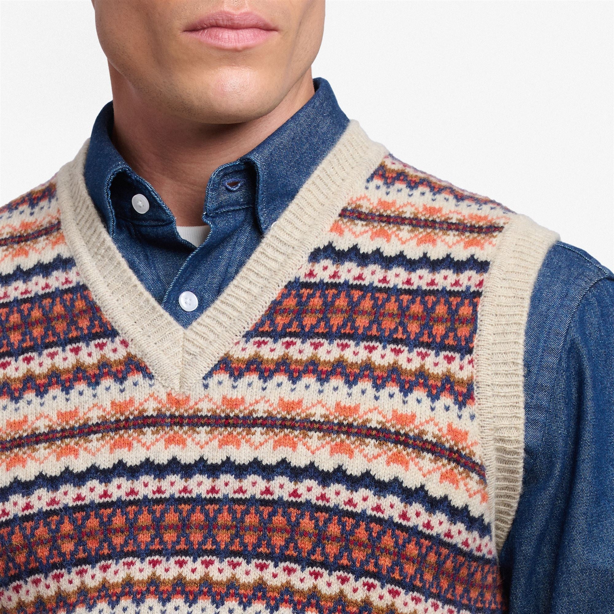 STOW - KNITWEAR - Vest - Unisex - BEIGE FANCY JACQUARD - Image 4